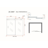 BWS Nisdeur Schuifbaar 2-Delig 160x200 cm 8 mm Nano Coating Chroom