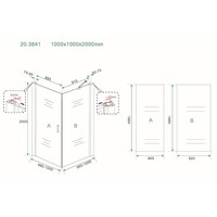 Swingdeur + Zijwand Uni 1000X1000X2000 Chroom 8Mm Nano