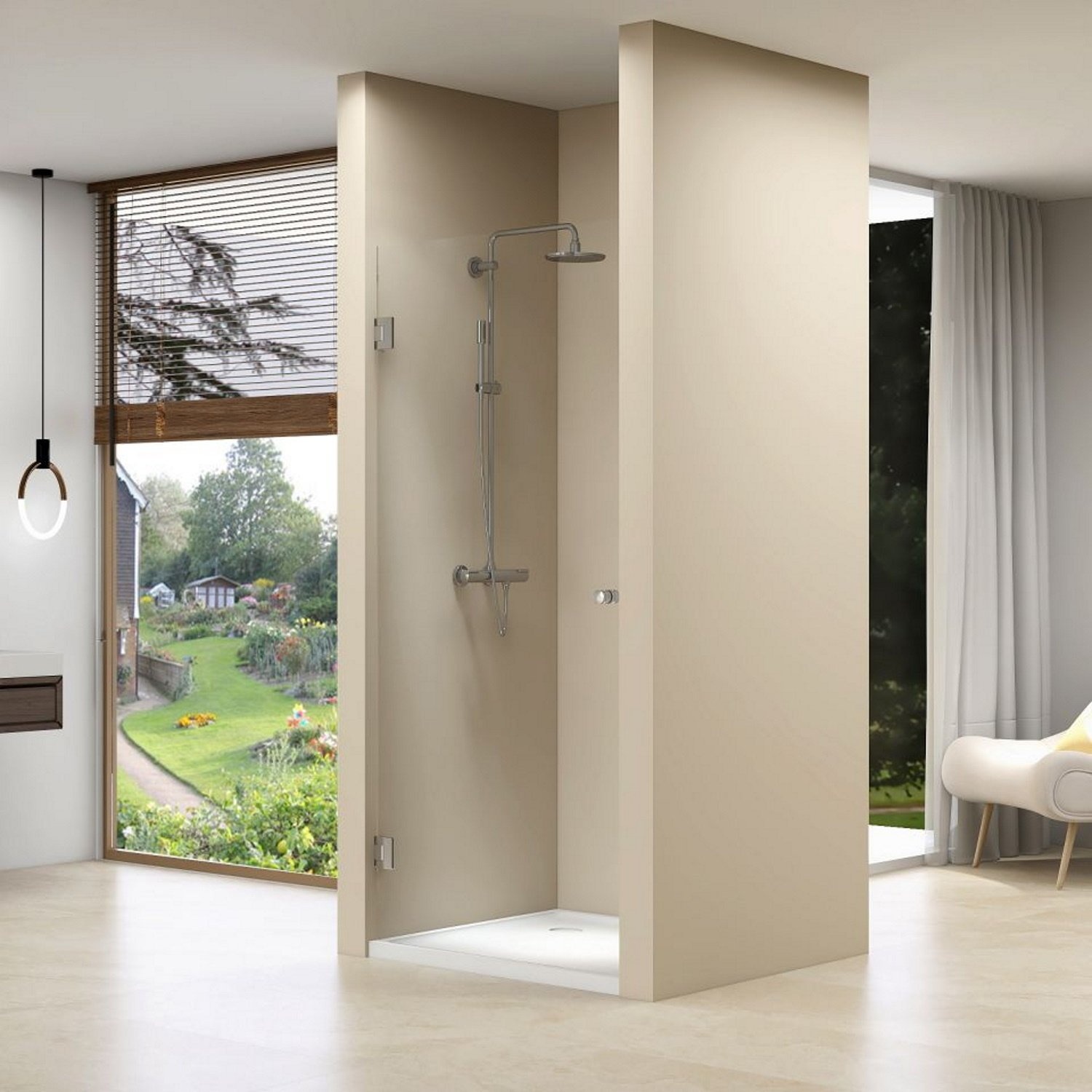Nisdeur Van Rijn ST01 Profielloos 80x200 cm Helder Glas 8 mm Chroom van Rijn