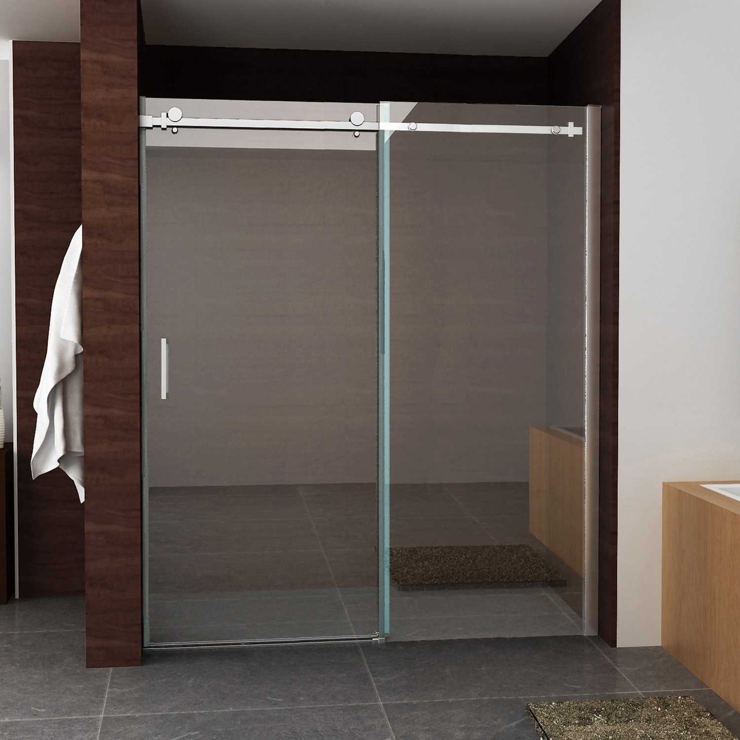 BWS Nisdeur Schuifbaar 2-Delig 170x200 cm 8 mm Nano Coating Chroom Boss & Wessing
