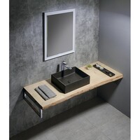 Opbouw Wastafel Sapho Formigo Rechthoek 47.5x36.5x13.5 cm Beton Antraciet