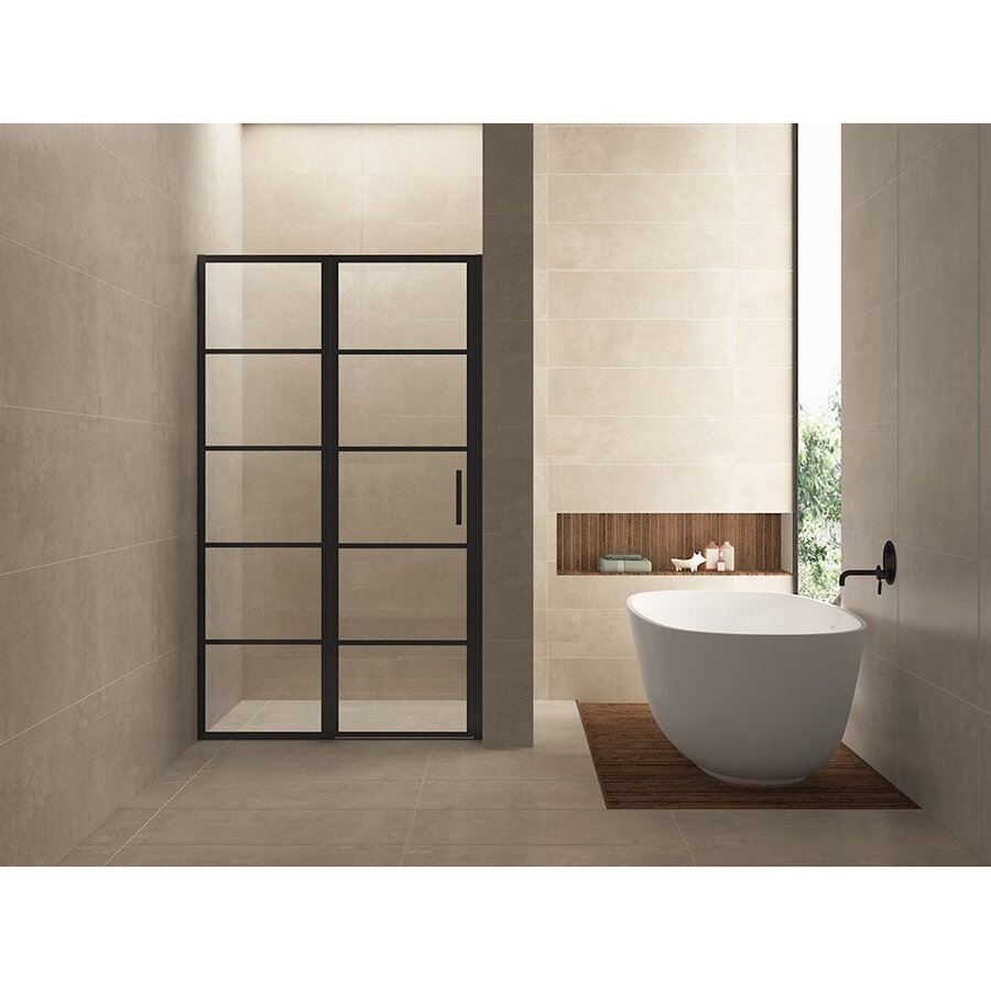 Nisdeur Horizon met Vast Paneel 100x200 cm 8 mm NANO Mat Zwart