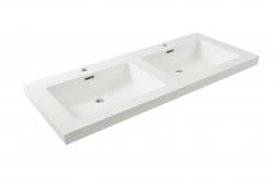 Wiesbaden Vision dubbele kunstmarmer wastafel 120x46 wit