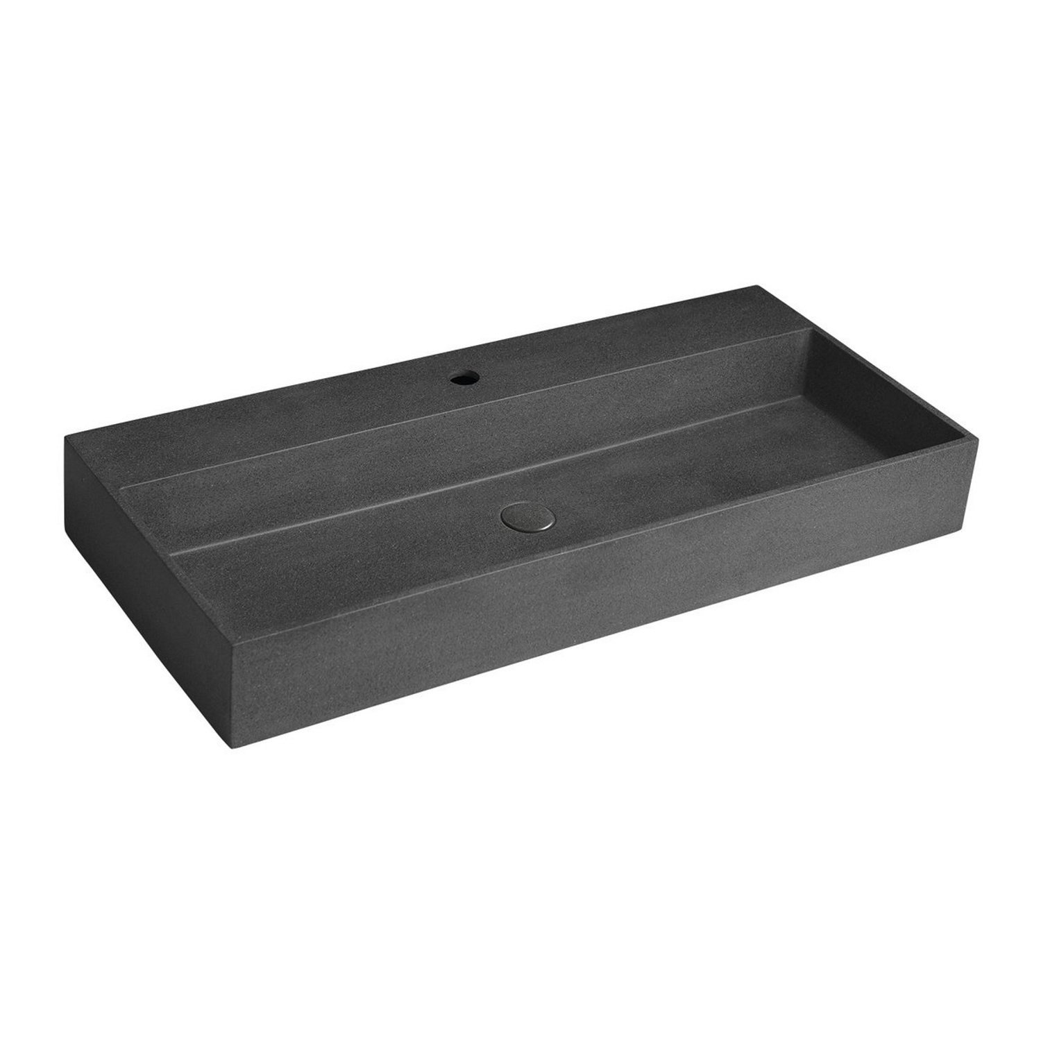 Wastafel Sapho Quadrado 96x44 cm Zwart Sapho