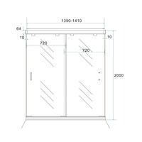 BWS Nisdeur Dubbele Schuifdeur 2-Delig 140x200 cm 8 mm NANO Coating