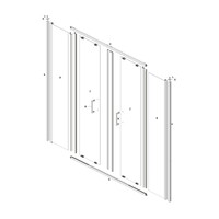 Nisdeur Lacus Stromboli Evo 2 Schuifdeuren 180x200 Cm Chroom