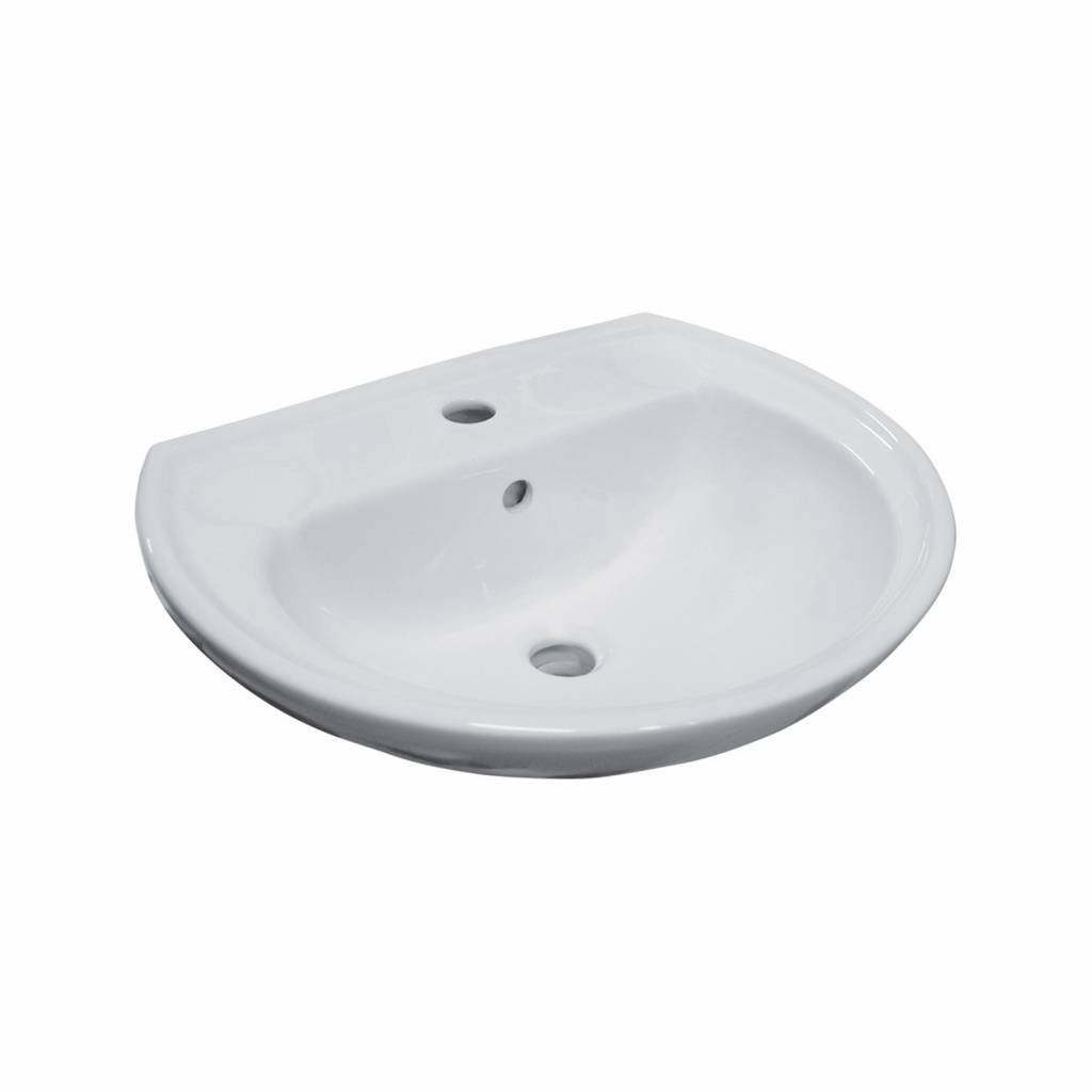 Wastafel VM Isifix Atlas 50x41 cm Porselein Wit Met Overloop Go by Van Marcke