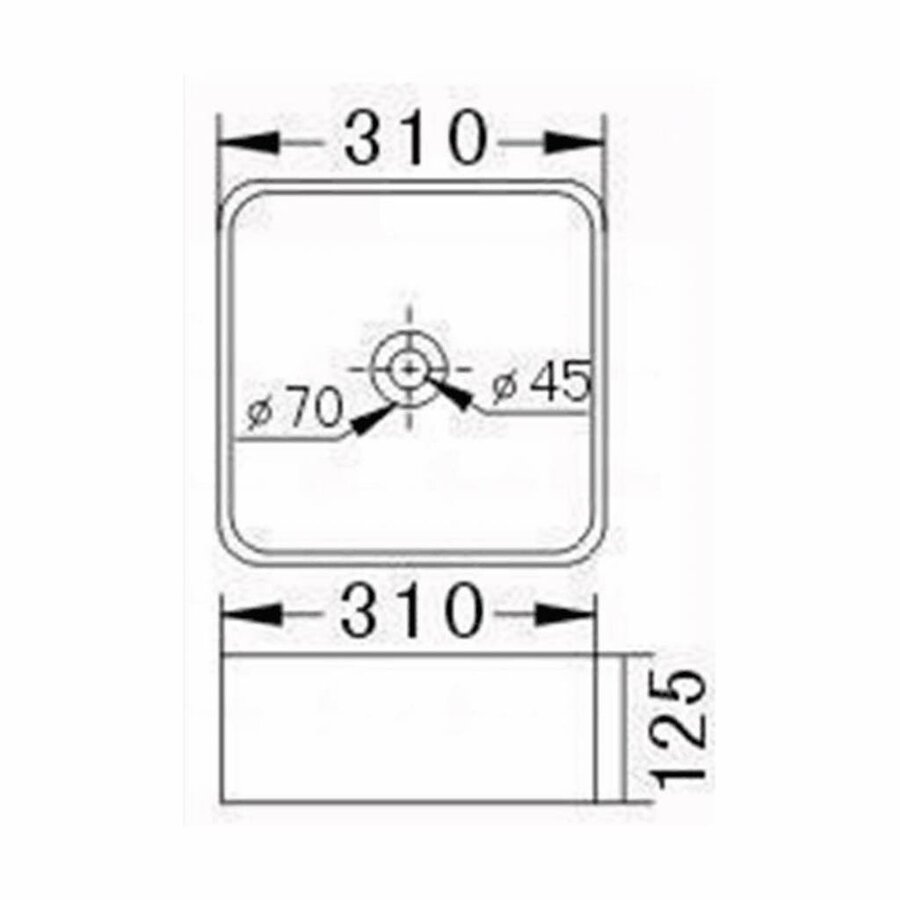 Opbouw Wastafel Best Design Bissel 31x31x12.5 cm Keramiek Wit