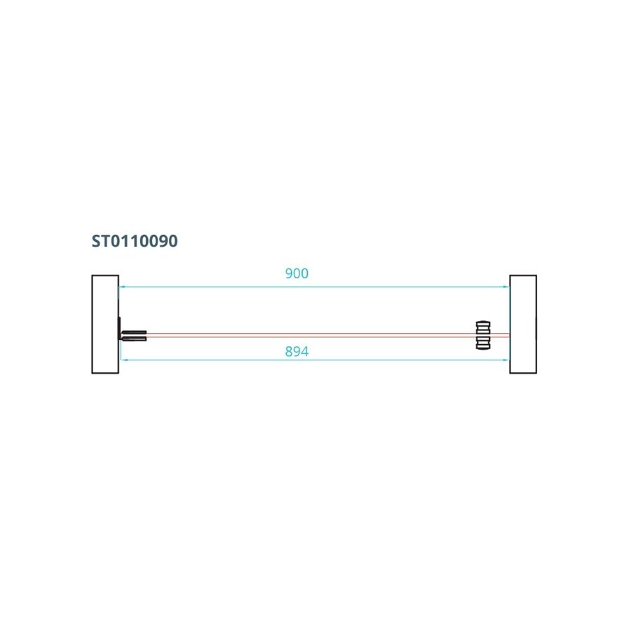 Nisdeur Van Rijn ST01 Profielloos 90x200 cm Met Satijnbaan 8 mm Chroom