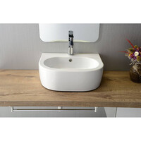 Wastafel Sapho Flo Ceramic Half Rond 50x40x16.5 cm Keramiek Wit