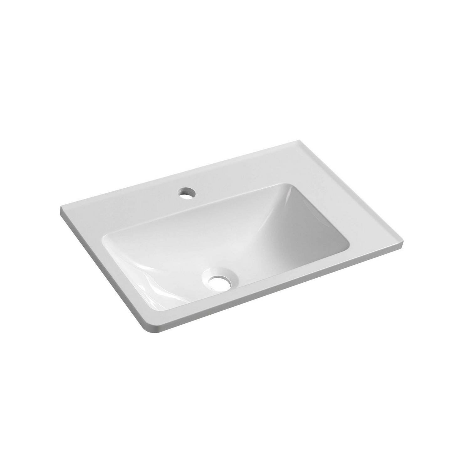 Wastafel Sapho Arana Rechthoekig 56x35x11 cm Rechts Marmer Wit Sapho