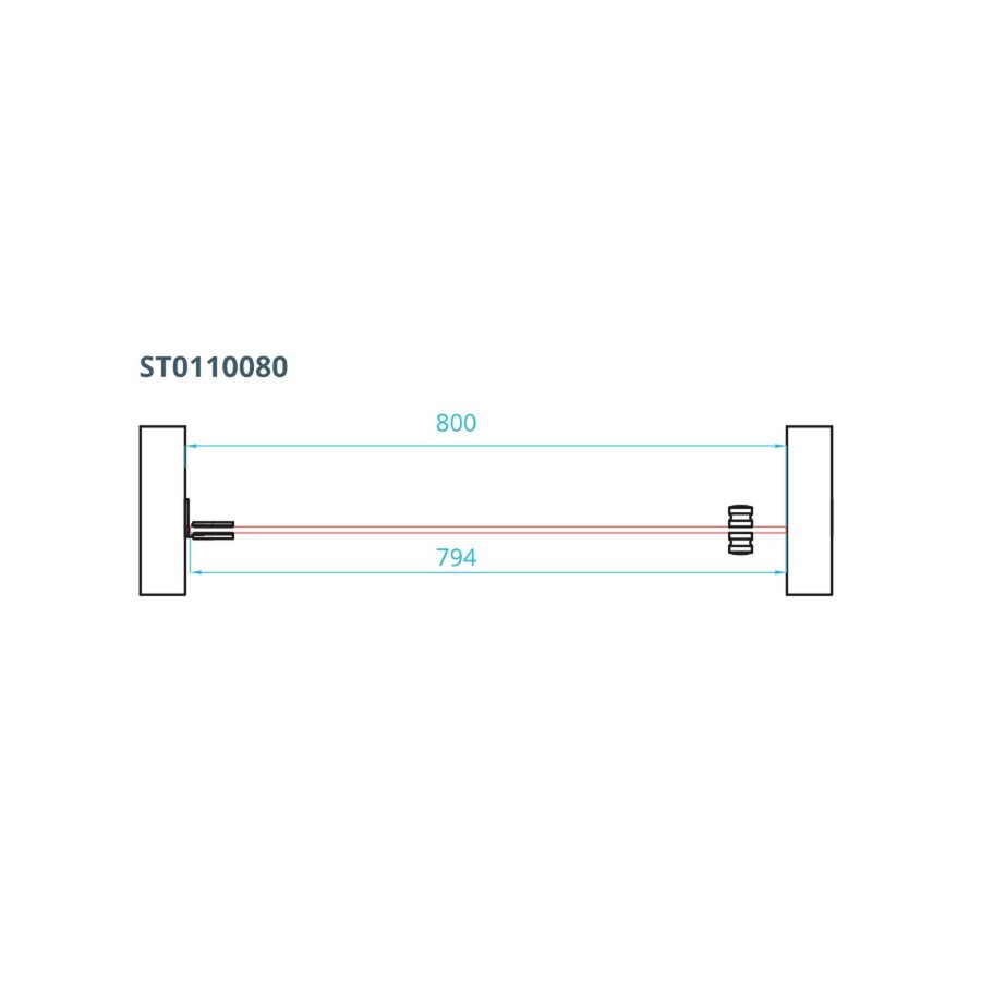 Nisdeur Van Rijn ST01 Profielloos 80x200 cm Met Satijnbaan 8 mm Zwart