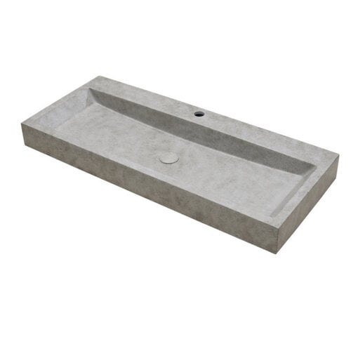 Wastafel Ideavit Idea.Zen 100x42x10 cm Rechthoek Beton Grijs/Bruin 