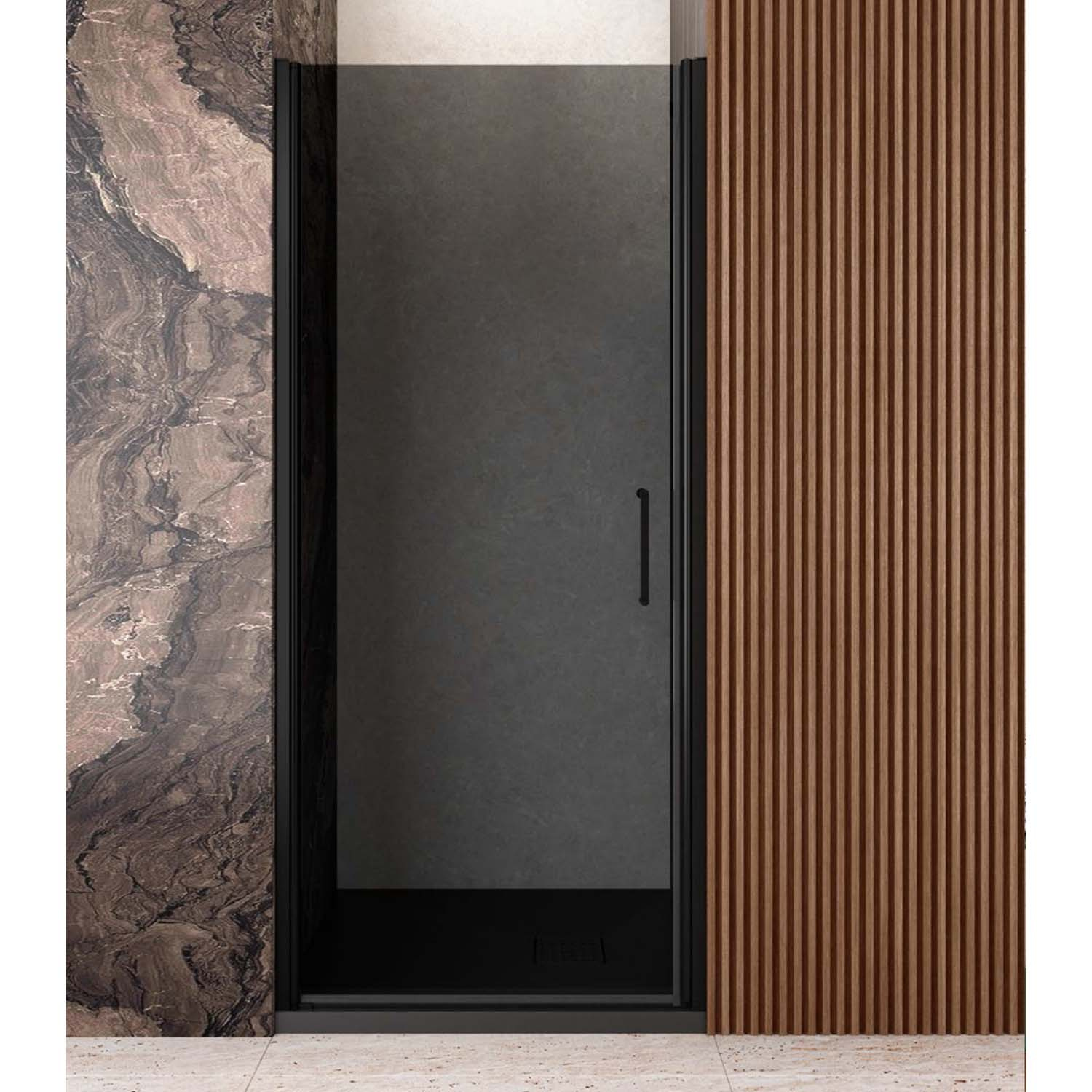 Nisdeur Lacus Giglio Evo 1 Klapdeur 70x200 cm Rookglas Zwart Lacus