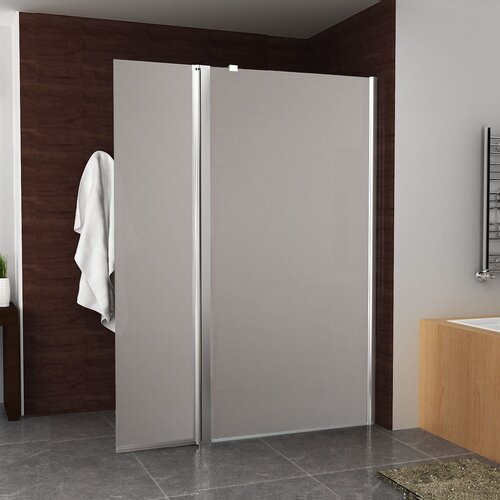 BWS Zijwand Met Scharnierprofiel Rechts En Geheel Mat Glas 35x200 cm 10mm NANO Coating 