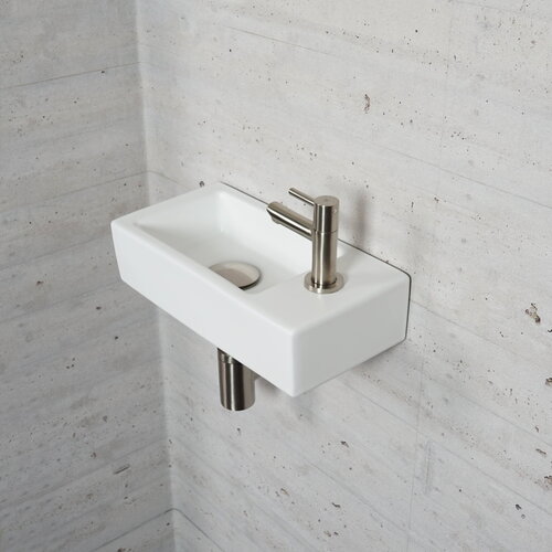 Fonteinset Mat Wit Wiesbaden Color RVS (kraangat rechts) 