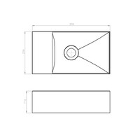 Fontein Arcqua Marble Free 40x22x12 cm Links Zonder Overloop en Kraangat Glanzend Wit