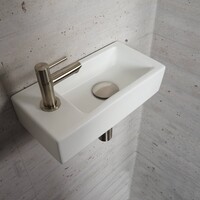 Fonteinset Mat Wit Wiesbaden Color RVS (kraangat links)