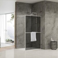 Inloopdouche Van Rijn ST04 Met Handdoekstang 90x200 cm 8 mm Rookglas Wit