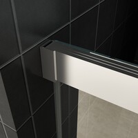 AQS Douchecabine Softclose 2.0 90 cm met Nisdeur en Zijwand 8mm Aluminium NANO Coating (alle varianten)