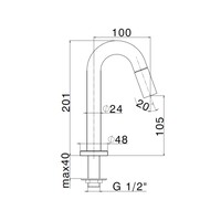 Salenzi Fonteinset Spy 40x30 cm Mat Grijs (Keuze uit 8 kranen in 4 kleuren)