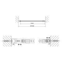 Douchedeur Sapho Zoom Line Black Draaideur 90x200 cm 6 mm Gecoat Glas Mat Zwart