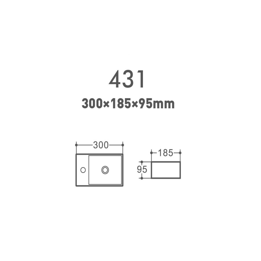 Fontein Creavit Aloni 30x18,5x9,5 cm Keramiek Hoogglans Wit (kraangat links)