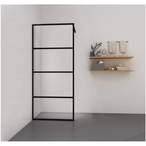 Inloopdouche Sanimar Loft Lines Helder Veiligheidsglas 120 x 200 cm Zwart Nano Antikalk Coating 8 mm 