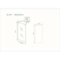 Zijwand Wiesbaden Skyline Voor Douchedeur 90x200 cm 8 mm NANO Coating Mat Zwart