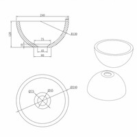 Fontein Luca Sanitair Rond 24x24x12cm Mineral Stone Mat Wit Geen Kraangat