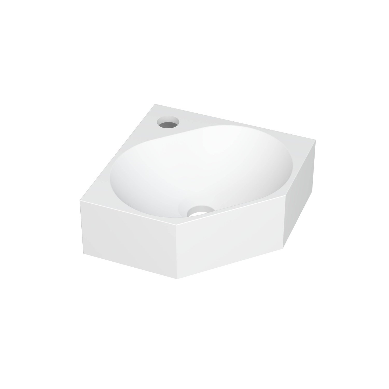 Hoekfontein INK Matrix Polystone 1 Kraangat 27 x 27 x 10 cm Mat Wit 3404341 Ink