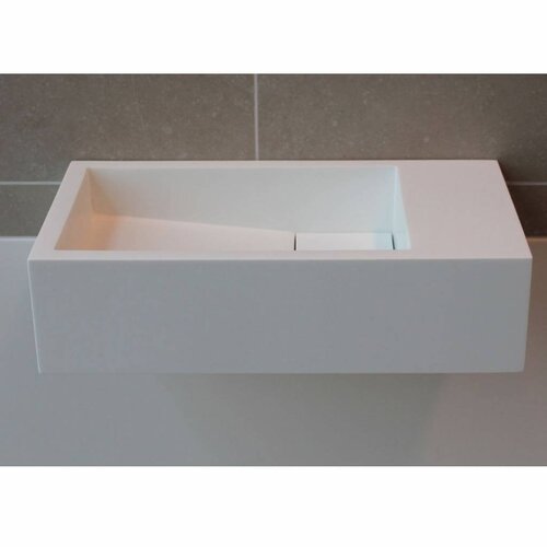 Fontein Luca Sanitair 35x18x9cm Solid Surface Zonder Kraangat Links Of Rechts Mat Wit 