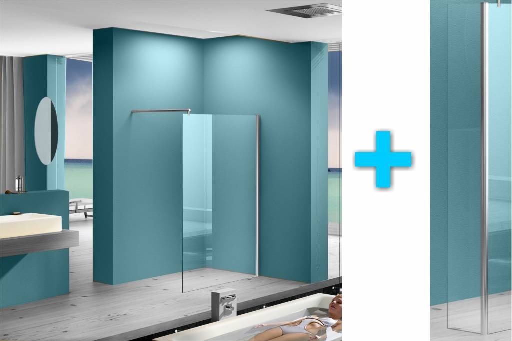 Inloopdouche Met Zijwand 30 cm 100X200 cm 8 mm Nano Coating Aqua Splash