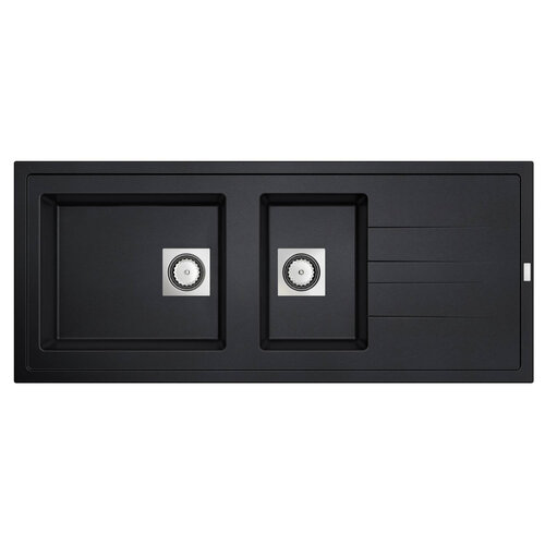 Inbouw Spoelbak Uitstortgootsteen Van Marcke Go Molto 117x50 cm Polyester Zwart 