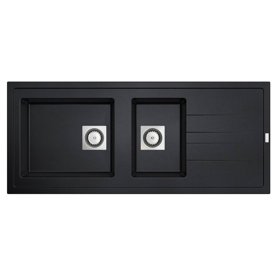 Inbouw Spoelbak Uitstortgootsteen Van Marcke Go Molto 117x50 cm Polyester Zwart