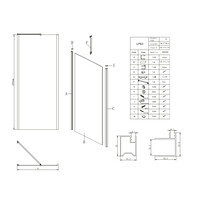 Douchewand Lacus Giglio Evo Fox tbv Nisdeur Gilgio Evo Fox 80 cm Mat Glas Chroom