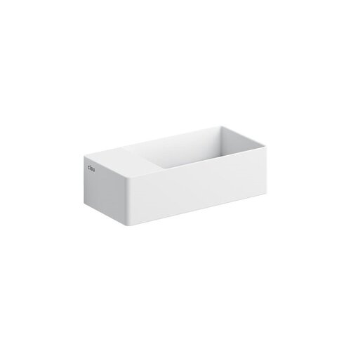 Clou New Flush 3 Fontein Links Met Voorbewerkte Kraangat En Afvoerset Wit Aluite 35x18x10cm 