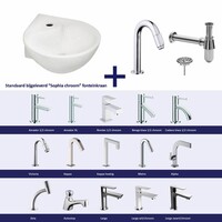 Fonteinset Kratos Keramiek 35X35X14.5 Cm Chroom (Keuze Uit 20 Kranen)