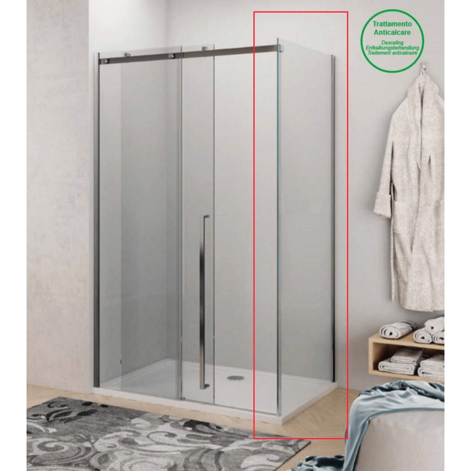 Zijwand voor Douchecabine Lacus La Maddalena 100x210 cm 8 mm Helder Glas Lacus