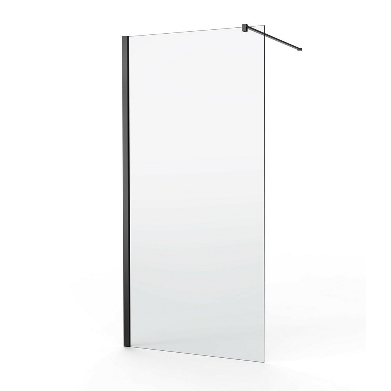 Inloopdouche Van Marcke Go Linard 140x200 cm 8 mm EasyClean Profielloos Zwart Van Marcke
