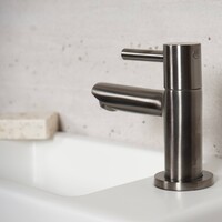 Fonteinset Mat Wit Wiesbaden Color Gun Metal (kraangat rechts)