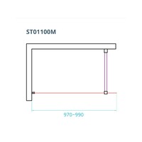 Inloopdouche Van Rijn ST01 Met Stabilisatiestang 100x200 cm Rookglas 8 mm Chroom