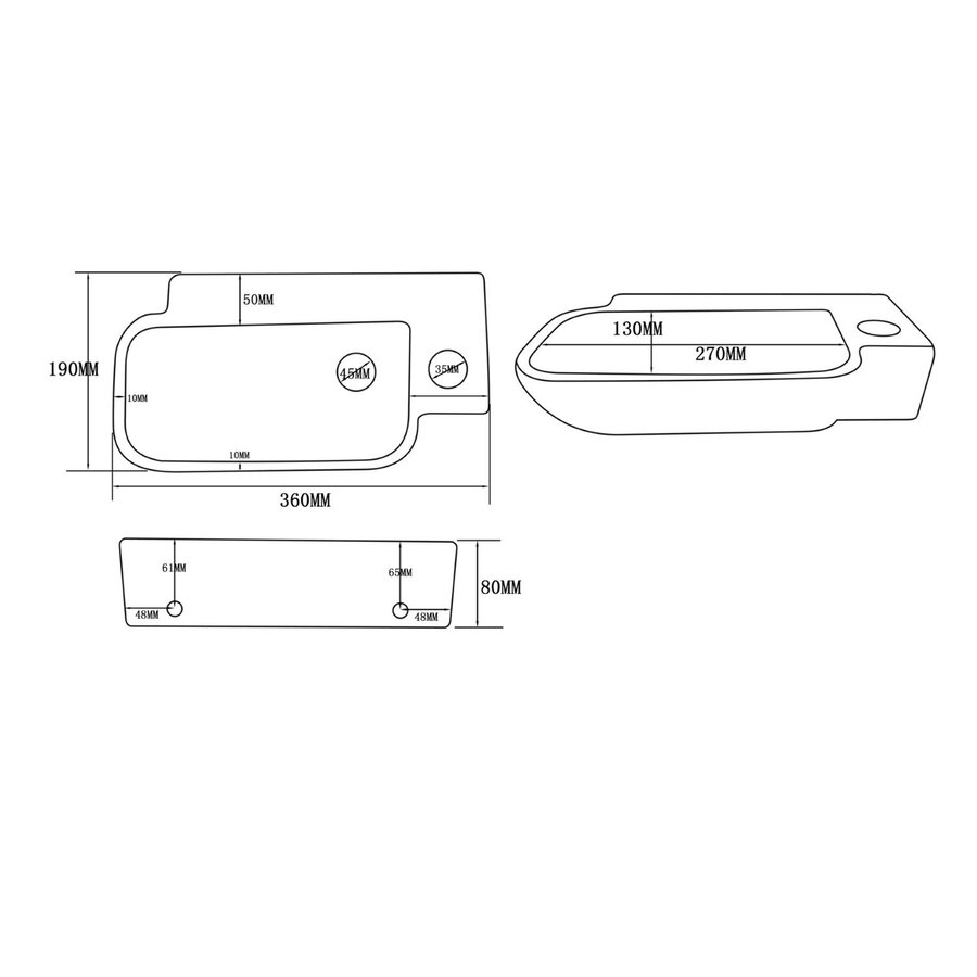 Fonteinset Differnz Reba 36x19x8 cm Natuursteen Zwart