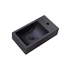 Sanilux Fontein Sanilux Quartz Recto 40x22x10 cm Mat Zwart (kraangat rechts)