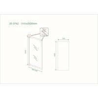 Zijwand Wiesbaden Skyline Voor Douchedeur 100x200 cm 8 mm NANO Coating Mat Zwart