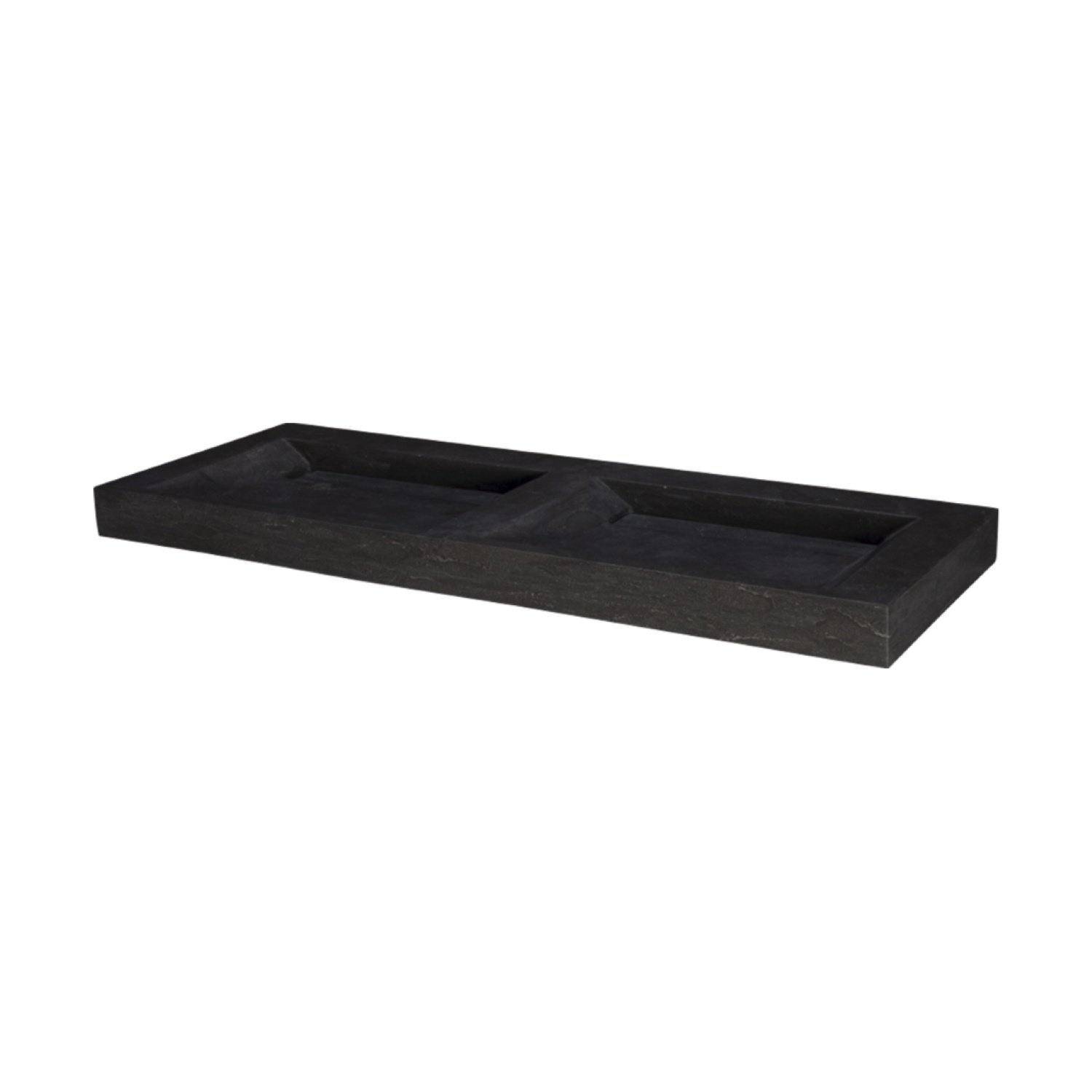 Wastafel Forzalaqua Stockholm Hardsteen Gezoet Met 2 Kraangaten 160,5x51,5x9,5 cm Forzalaqua