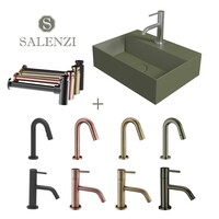 Salenzi Fonteinset Spy 40x30 cm Mat Legergroen (Keuze uit 8 kranen in 4 kleuren)