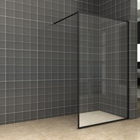 Inloopdouche Aqua Splash Vidrios 110x200 cm 10 mm Met Stabilisatiestang NANO Mat Zwart