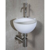 Hoekfontein Luca Sanitair Rond 28x28x12cm Solid Surface Antraciet