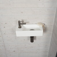 Fonteinset Mat Wit Wiesbaden Color Gun Metal (kraangat links)